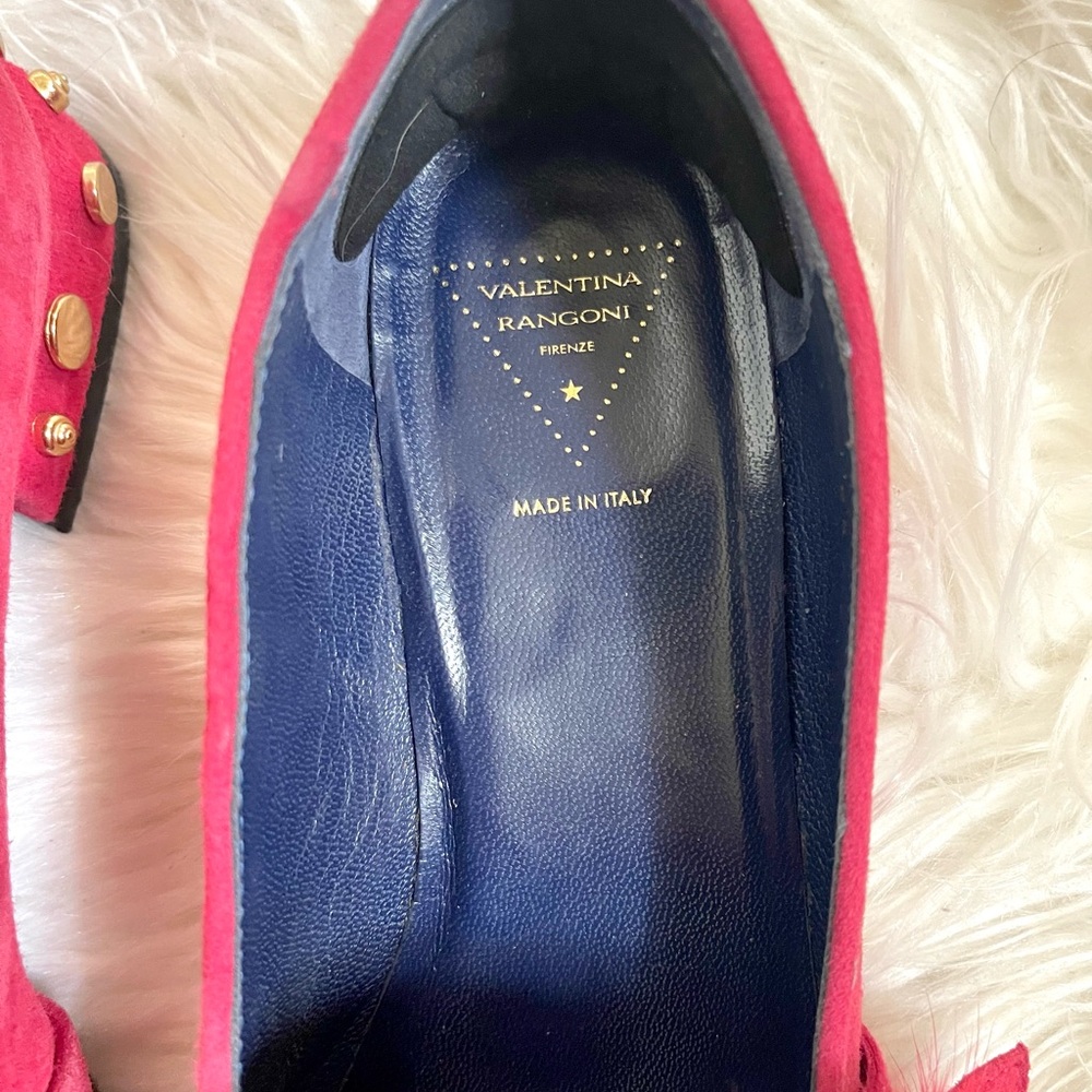 Vintage Valentina Rangoni Red Suede Loafers - Picture 7 of 9
